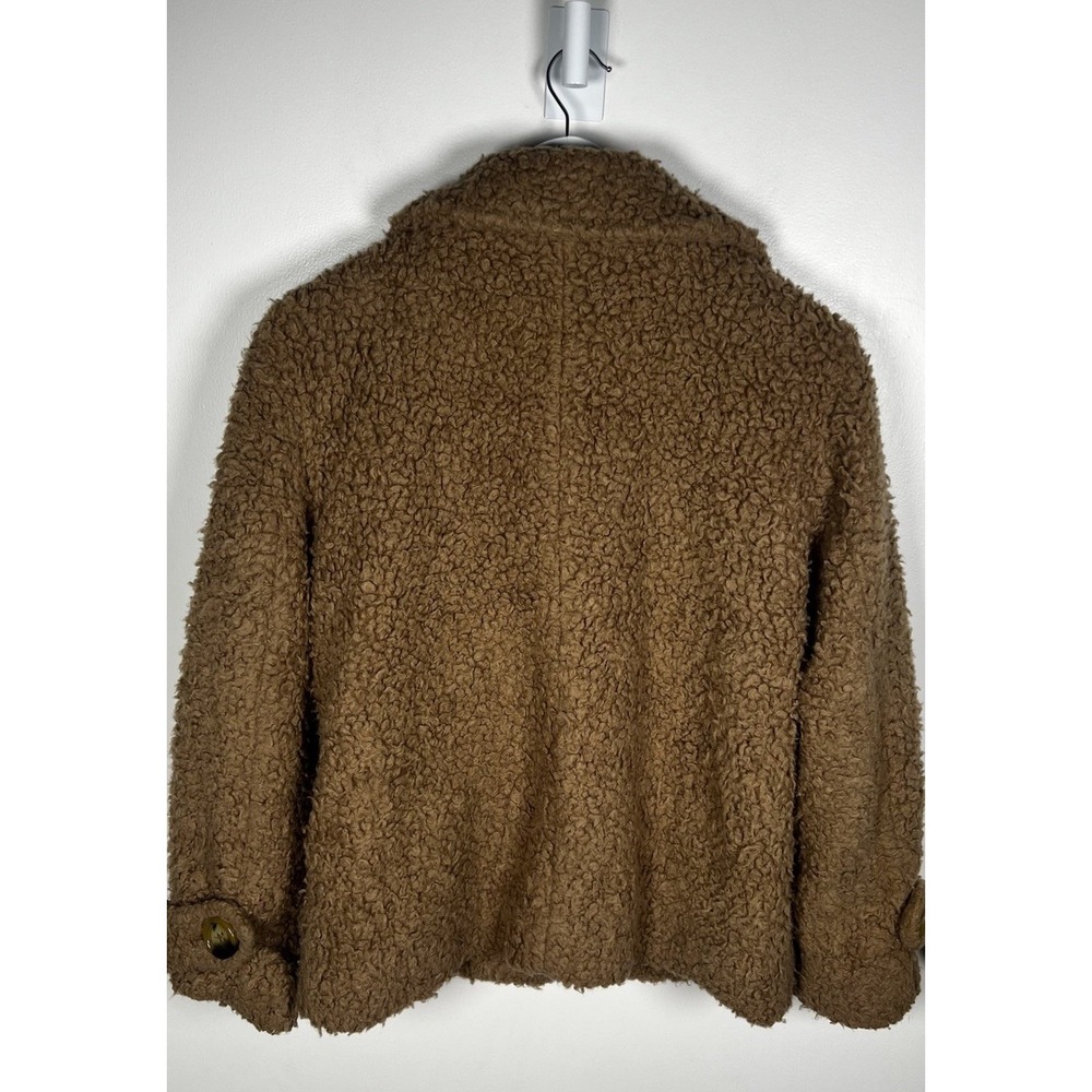 Free People So Soft Cozy Teddy Bear Size XS Beige Fuzzy Button Up Peacoar Jacket - Picture 7 of 14